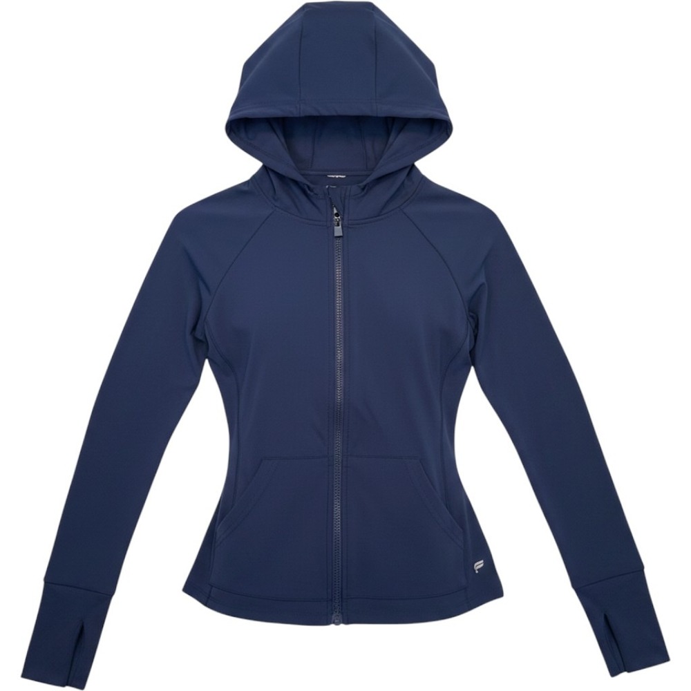 Fabletics Navy Blue Full Zip Athletic Hoodie Jacket with Thumbholes Women Size M